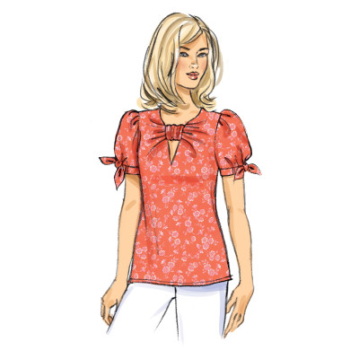 Střih Butterick 6876 halenka s V-výstřihem