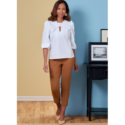 Střih Butterick 6876 halenka s V-výstřihem