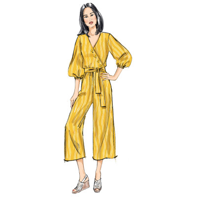 Střih Butterick 6881 zavinovací overal s ozdobnými knoflíky