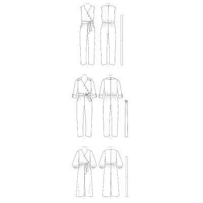 Střih Butterick 6881 zavinovací overal s ozdobnými knoflíky