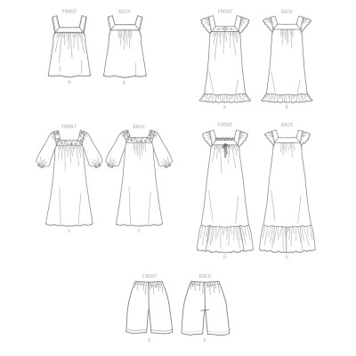 Střih Butterick 6883 noční košile, pyžamo