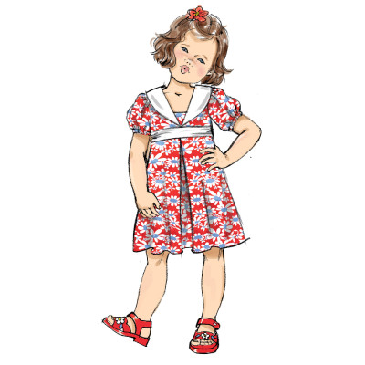 Střih Butterick 6886 dívčí áčkové šaty