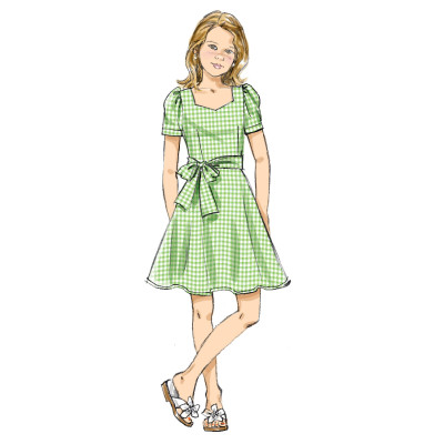 Střih Butterick 6888 dívčí šaty s kolovou sukní, overal