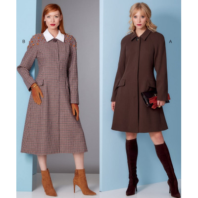 Střih Vogue 1836 áčkový kabát s raglánovými rukávy