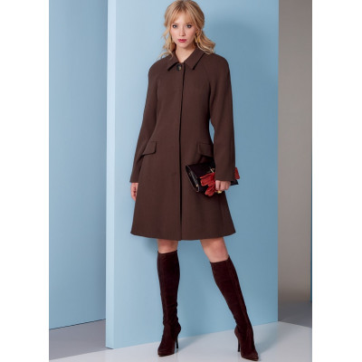 Střih Vogue 1836 áčkový kabát s raglánovými rukávy