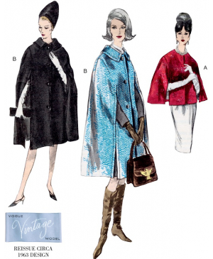 Střih Vogue 1838 Vintage kabát, plášť z roku 1963