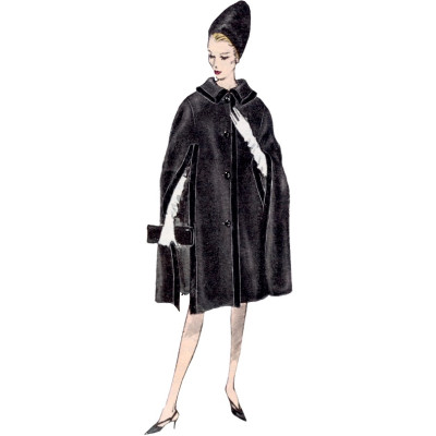 Střih Vogue 1838 Vintage kabát, plášť z roku 1963