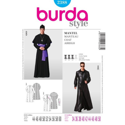 Střih Burda číslo 2388 duchovní, kněz, Matrix