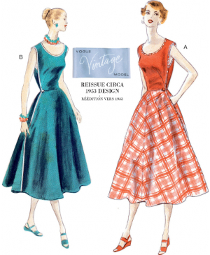 Střih Vogue 1864 Vintage zavinovací šaty (rok 1953)