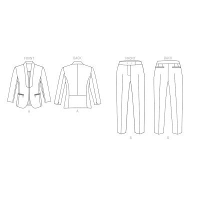 Střih Vogue 1867 sako, cigaretové kalhoty, Anne Klein