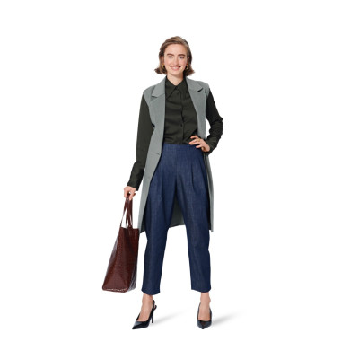 Střih Burda 5942, návod k šití: kalhoty se sklady, šortky