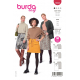 Střih Burda 5944, návod k šití: rovná sukně s kapsami a gumou v pase