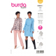 Střih Burda 5947, návod k šití: šaty se šálovým límcem, halenka