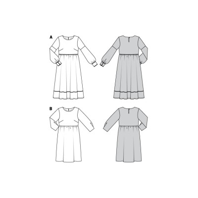 Střih Burda 5948, návod k šití: empírové šaty, midi šaty