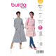 Střih Burda 5949, návod k šití: áčkový kabát s páskem