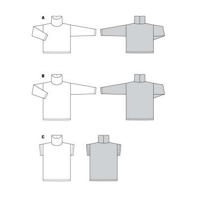 Střih Burda 5963, návod k šití: volná mikina s rolákovým límcem, fleecová mikina, rolák