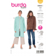 Střih Burda 5974, návod k šití: rovný kabát s jednořadým zapínáním