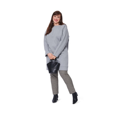 Střih Burda 5988, návod k šití: dlouhá mikina, mikina s rolákem