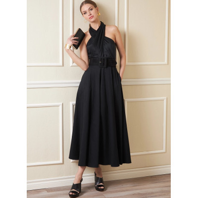 Střih Vogue 1883 šaty za krk se širokou sukní