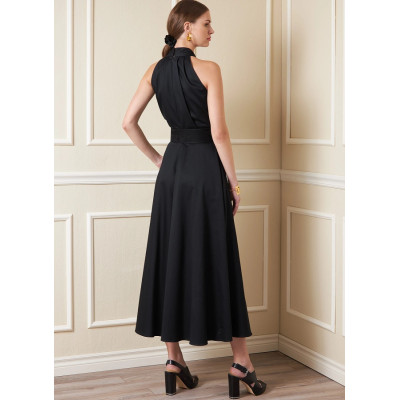 Střih Vogue 1883 šaty za krk se širokou sukní