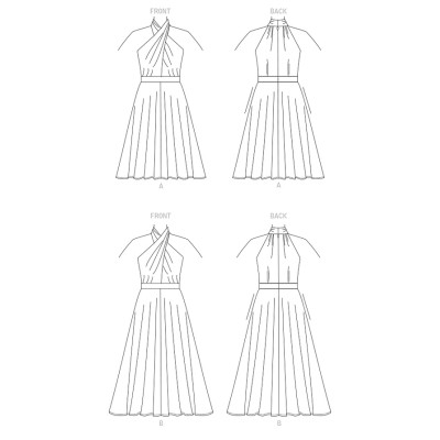 Střih Vogue 1883 šaty za krk se širokou sukní