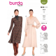 Střih Burda 6091, návod k šití: zavinovací šaty, šaty s gumou v pase