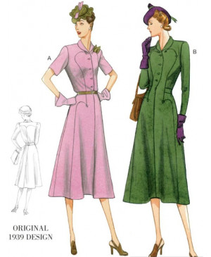 Střih Vogue 9127 Vintage propínací šaty z roku 1939