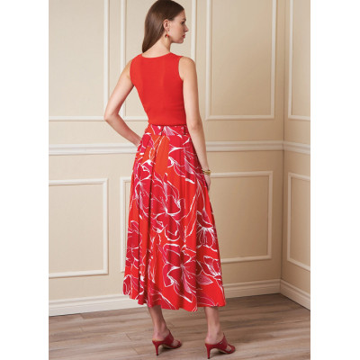 Střih Vogue 1890 kolová sukně se sklady