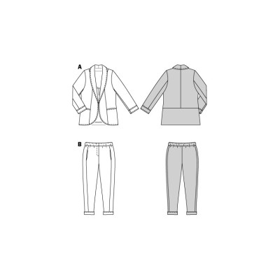 Střih Burda 5935, návod k šití: teplákové sako a kalhoty, tepláky