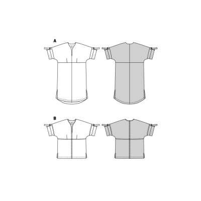 Střih Burda 5934, návod k šití: rovné empírové šaty, tunika