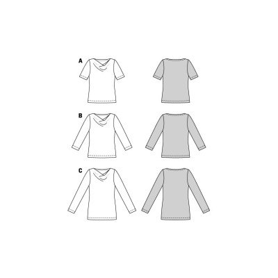 Střih Burda 5926, návod k šití: tričko s vodou