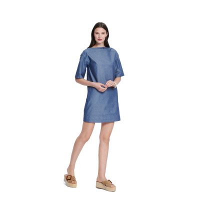 Střih Burda 5925, návod k šití: rovné šaty s lodičkovým výstřihem