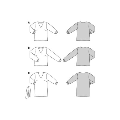 Střih Burda 5924, návod k šití: halenka, tunika s páskem