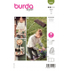 Střih Burda 5909, návod k šití: zahradnická zástěra, taška, zahradní podložka