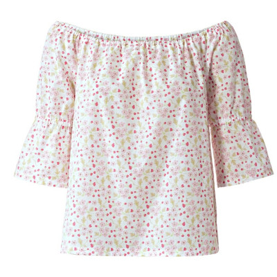 Střih Burda 5904, návod k šití: halenka se spadlými rameny