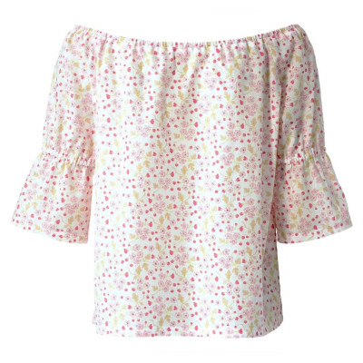 Střih Burda 5904, návod k šití: halenka se spadlými rameny