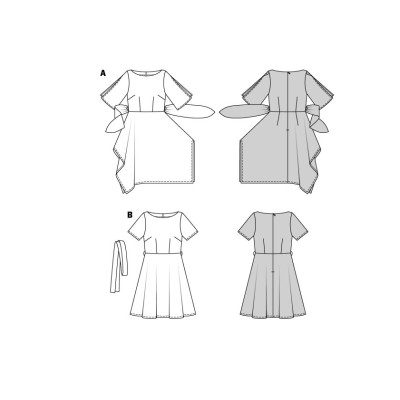 Střih Burda 5903, návod k šití: šaty s rozšířenou sukní