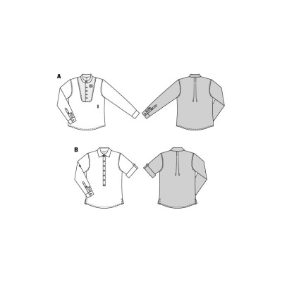 Střih Burda 5895, návod k šití: pánská košile, polokošile