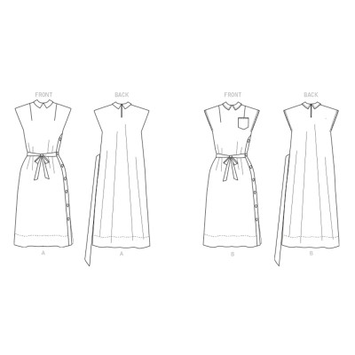 Střih Butterick 6889 Vintage košilové šaty, 50. léta