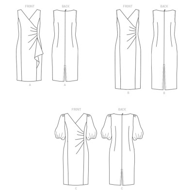 Střih Butterick 6892 zavinovací pouzdrové šaty