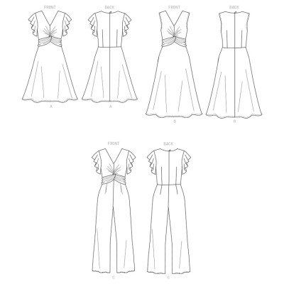 Střih Butterick 6893 áčkové šaty, overal