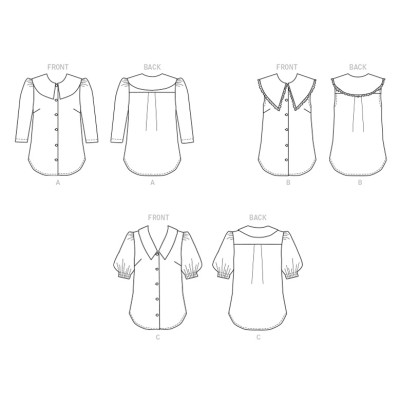 Střih Butterick 6896 halenka, košile