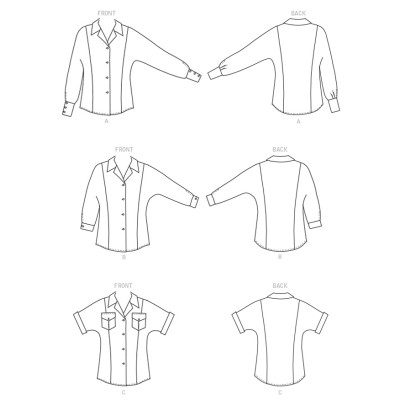 Střih Butterick 6898 volná košile