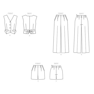 Střih Butterick 6901 vesta a kalhoty, šortky
