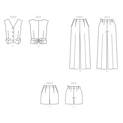 Střih Butterick 6902 vesta a kalhoty, šortky