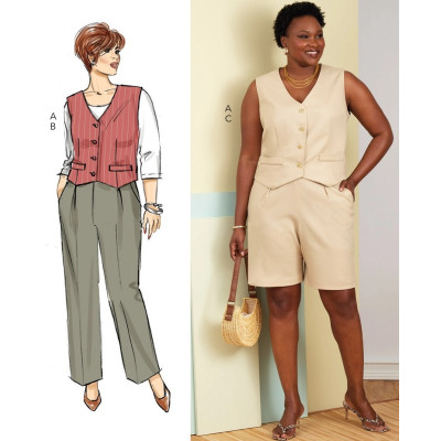Střih Butterick 6902 vesta a kalhoty, šortky