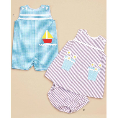 Střih Butterick 6905 overal, šaty a kalhotky pro miminka