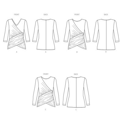 Střih Butterick 6909 tričko s překřížením