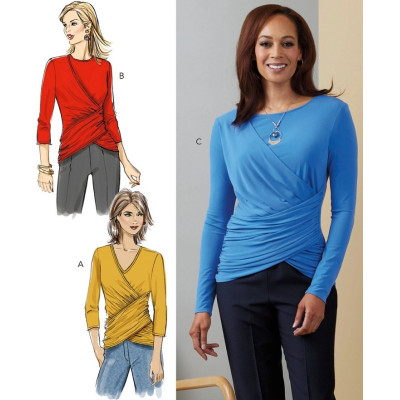 Střih Butterick 6909 tričko s překřížením