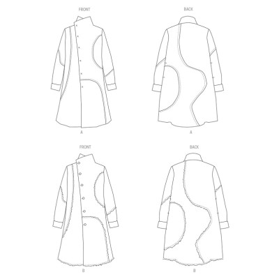 Střih Butterick 6919 áčkový kabát